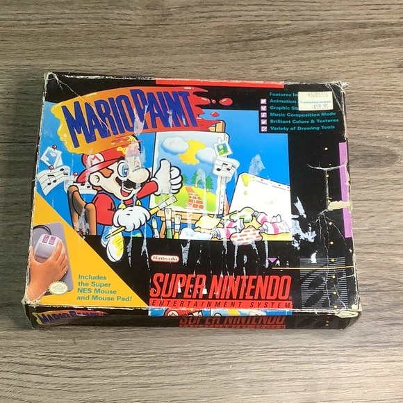 Super Nintendo MARIO PAINT w/ mouse and pad played <10x - Picture 9 of 15